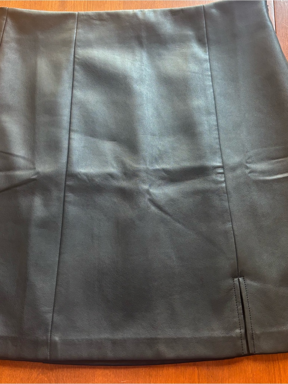 LOFT Black Faux Leather Mini Skirt